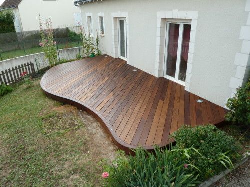 terrasse bois en ipe arrondie posee en indre et loire 37 France terrasse bois